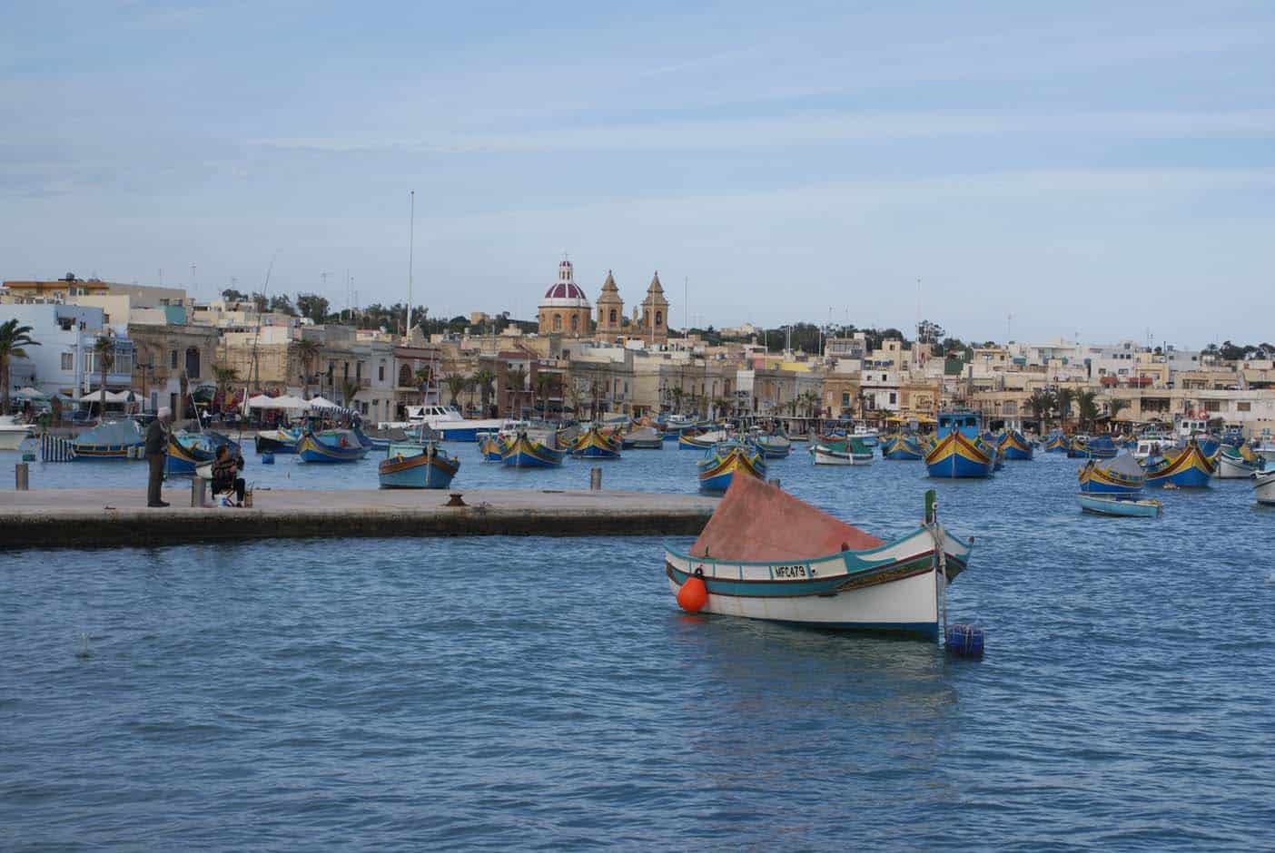 Marsaxlokk malta malta met kinderen Marsaxlokk