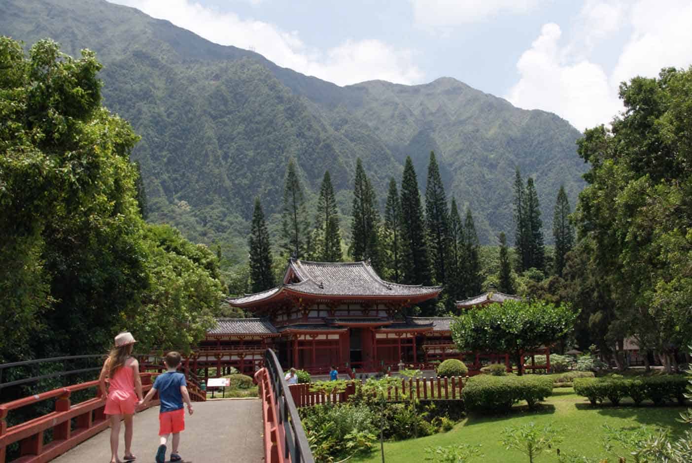 Hawaii met kinderen japanse tempel