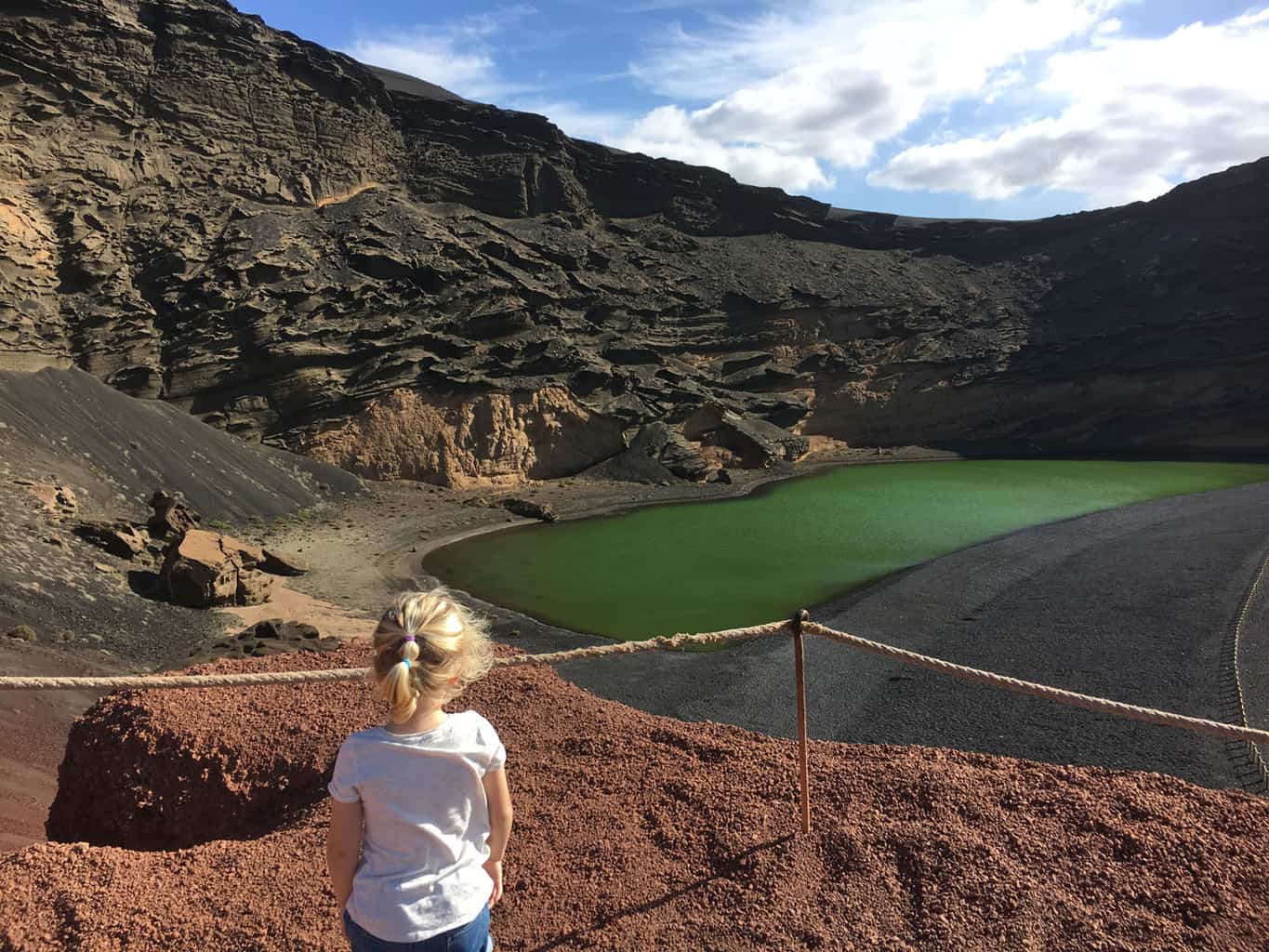 lago verde lanzarote met kinderen