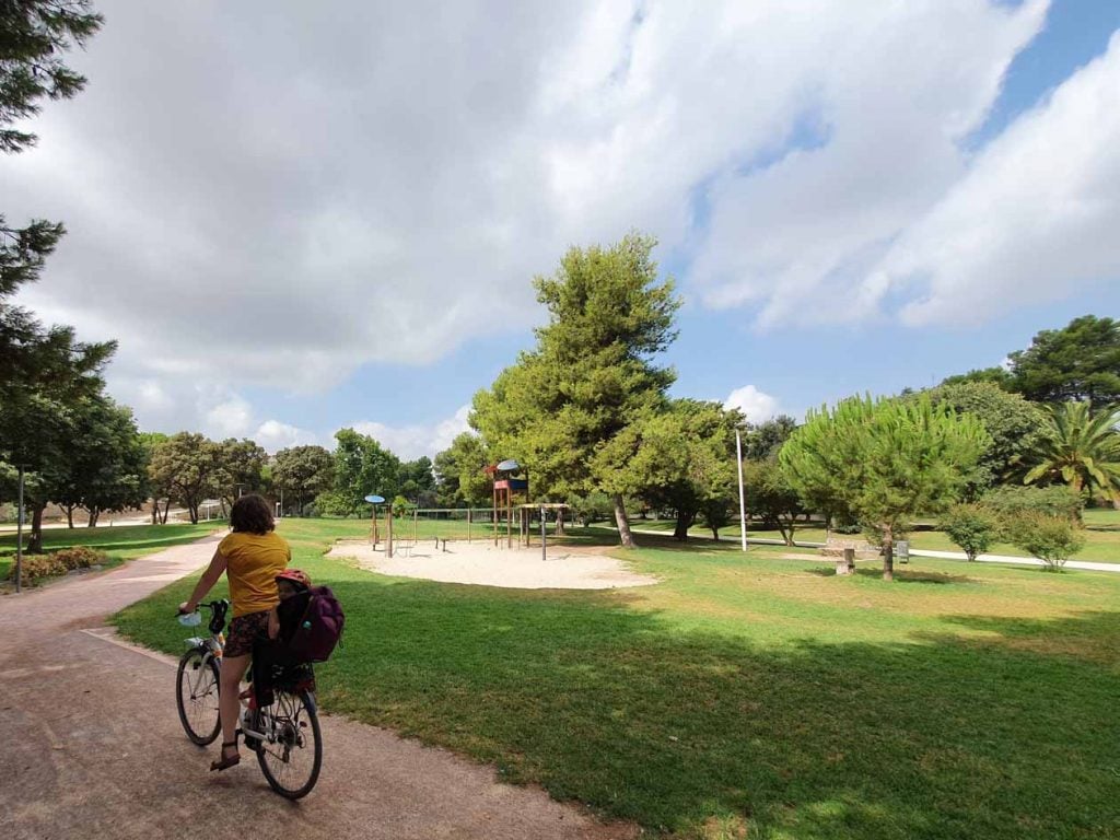 fietsen door Turia Park