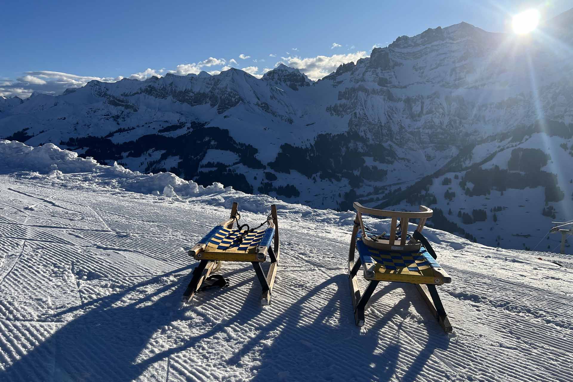 Adelboden tschentenalp skigebied slee