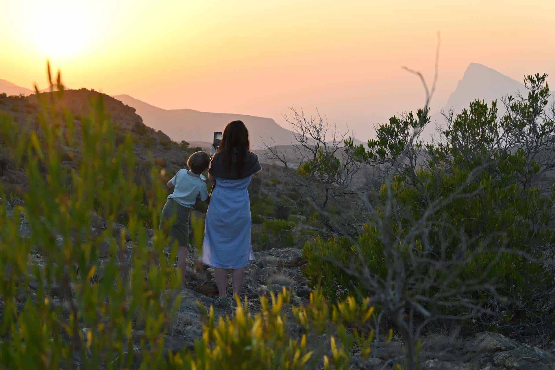 Jebel Shams Oman uitzicht zon