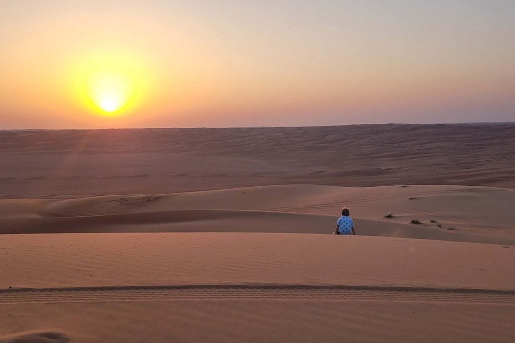 Wahibi Sands zonsondergang