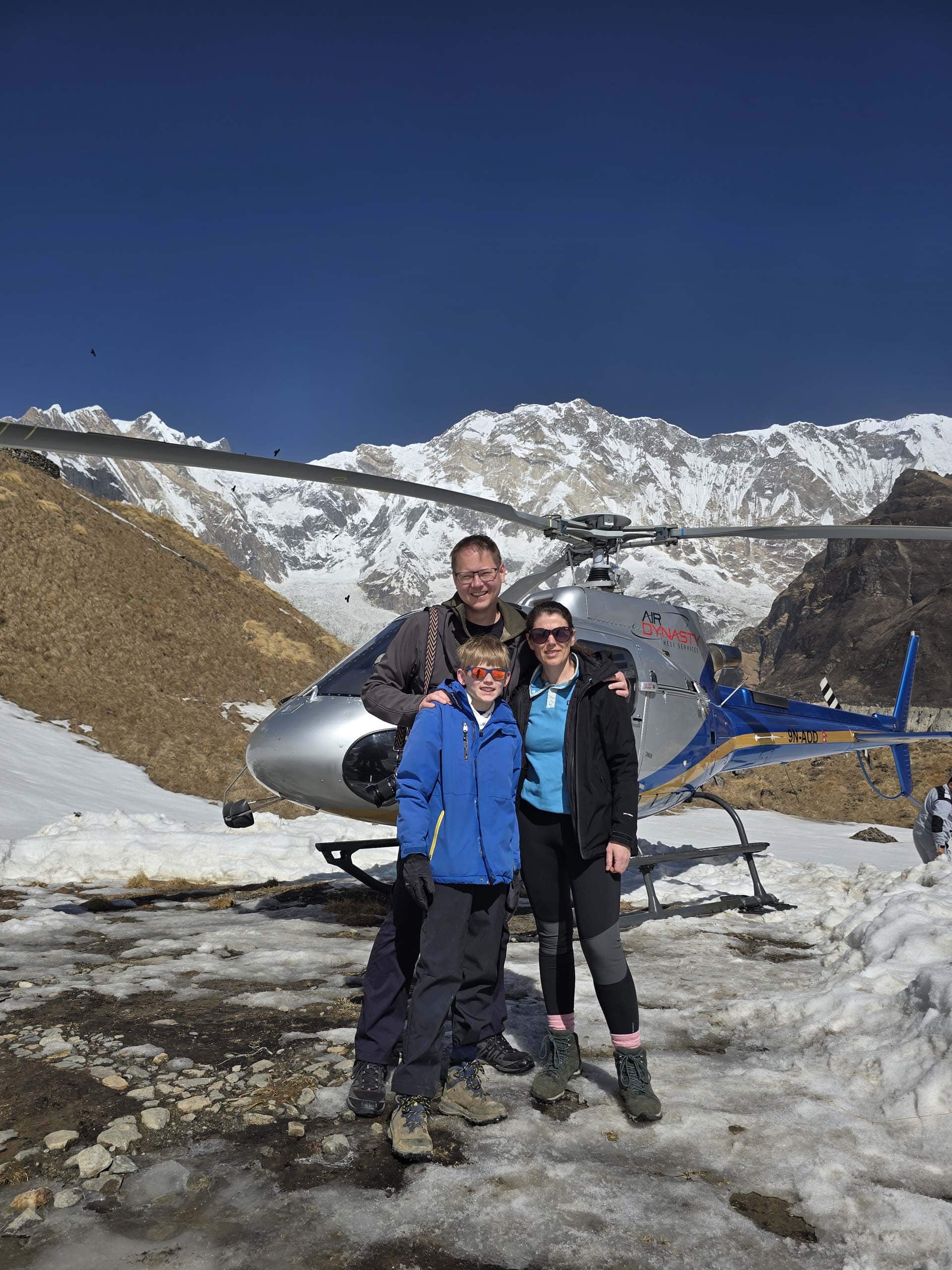 Nepal met kinderen - Pokhara - helicopter 6 Rondvlucht naar Annapurna Base Camp