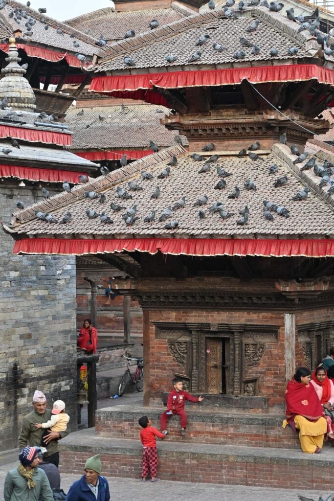 Durbar Square met kinderen