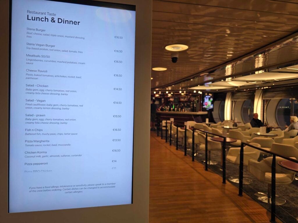 Eten en drinken aan boord